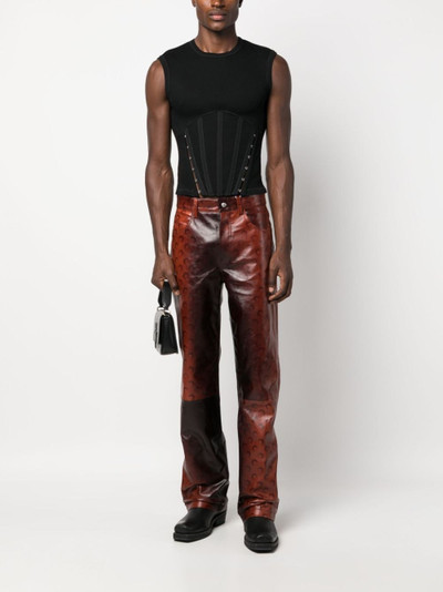 Marine Serre Airbrushed Crafted leather trousers outlook