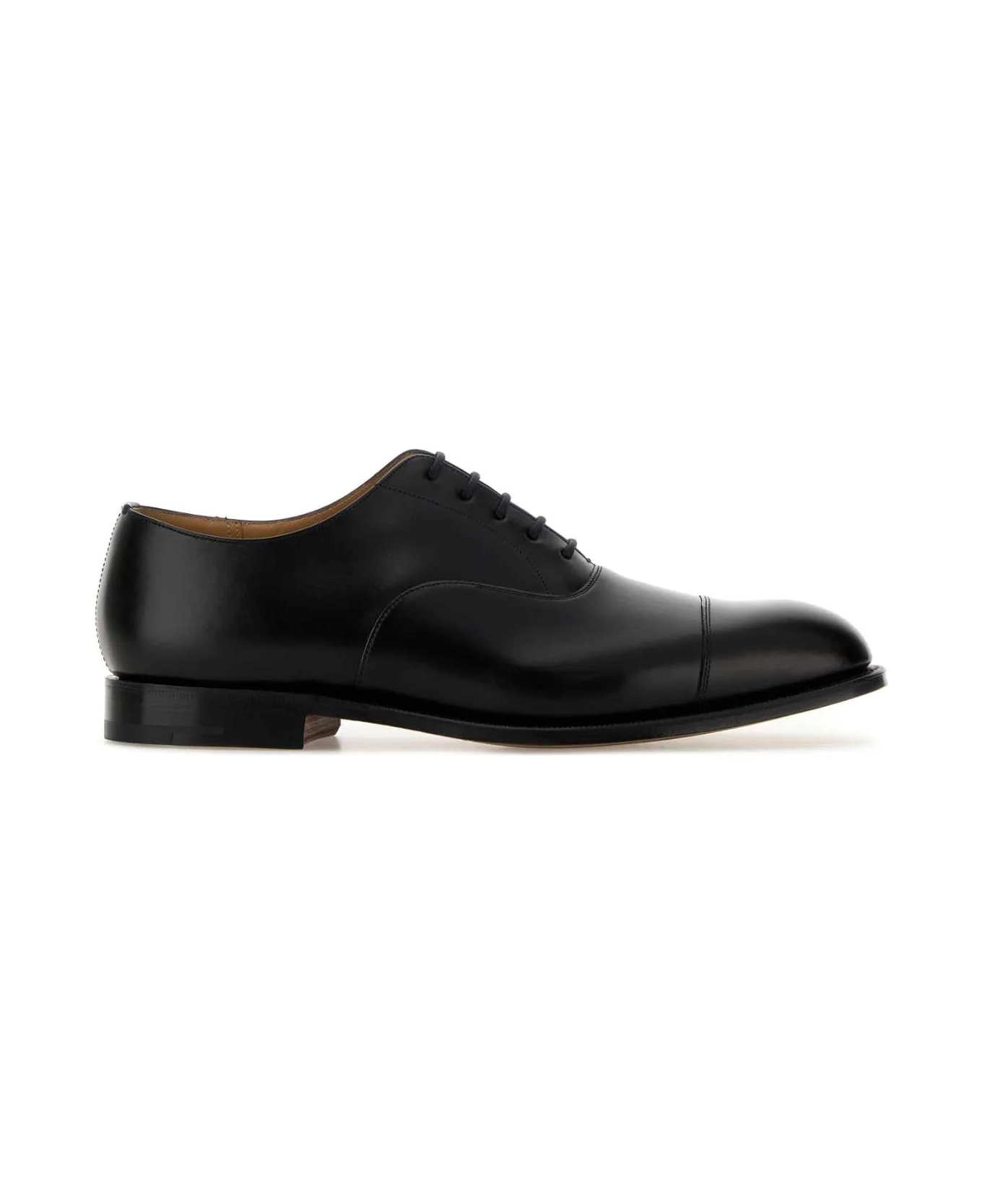 Black Leather Consul Lace-up Shoes - 1