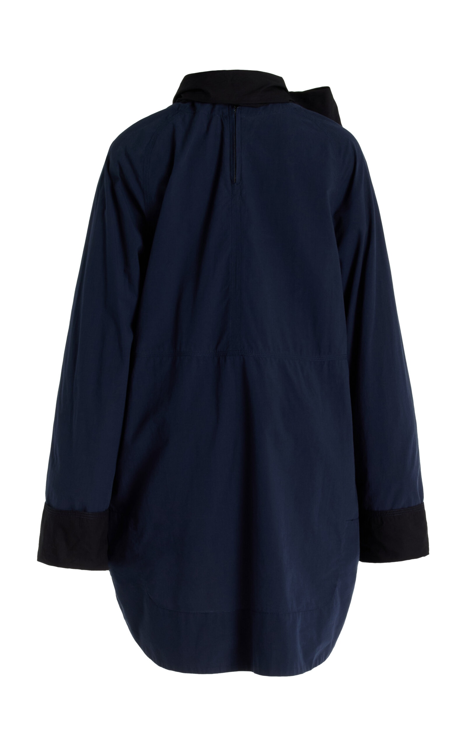 Michaela Tie-Detailed Cotton Poplin Top navy - 3