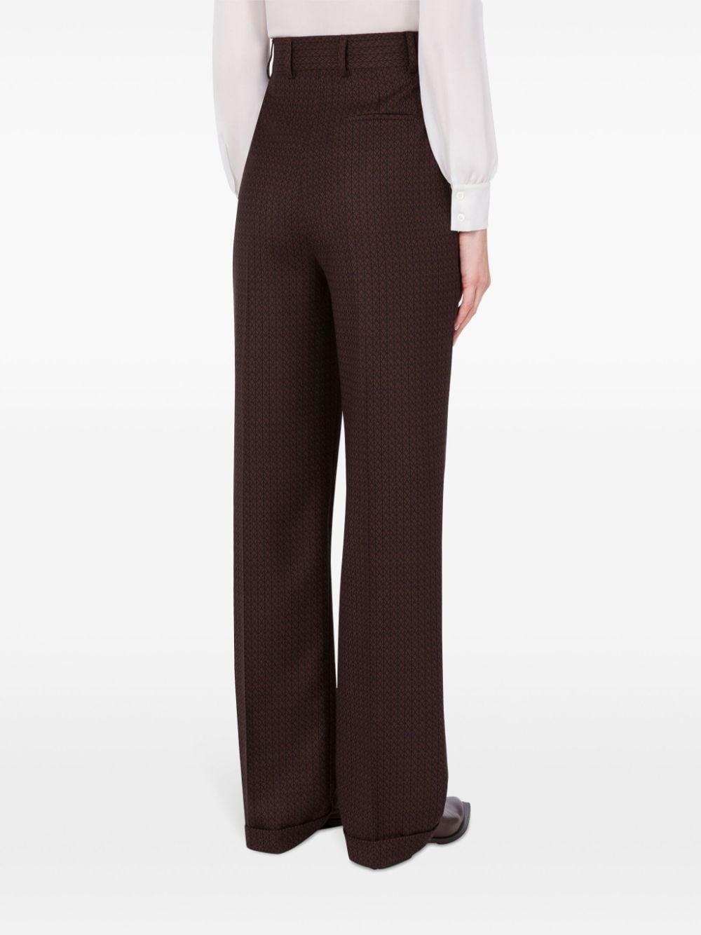 geometric-print high-rise trousers - 3