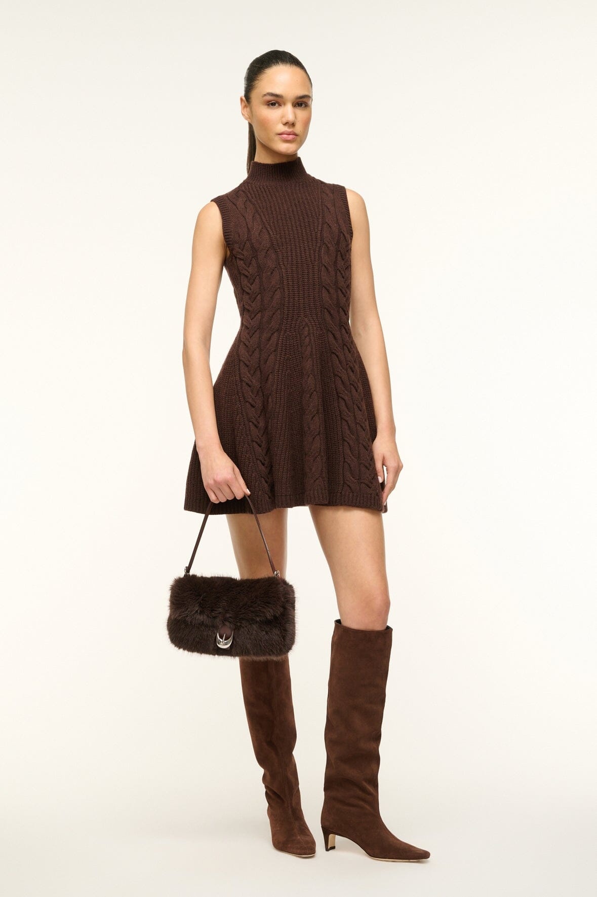 STAUD HARLOW FAUX FUR BAG ESPRESSO - 6
