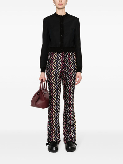 Missoni zigzag-embroidered button-up jacket outlook