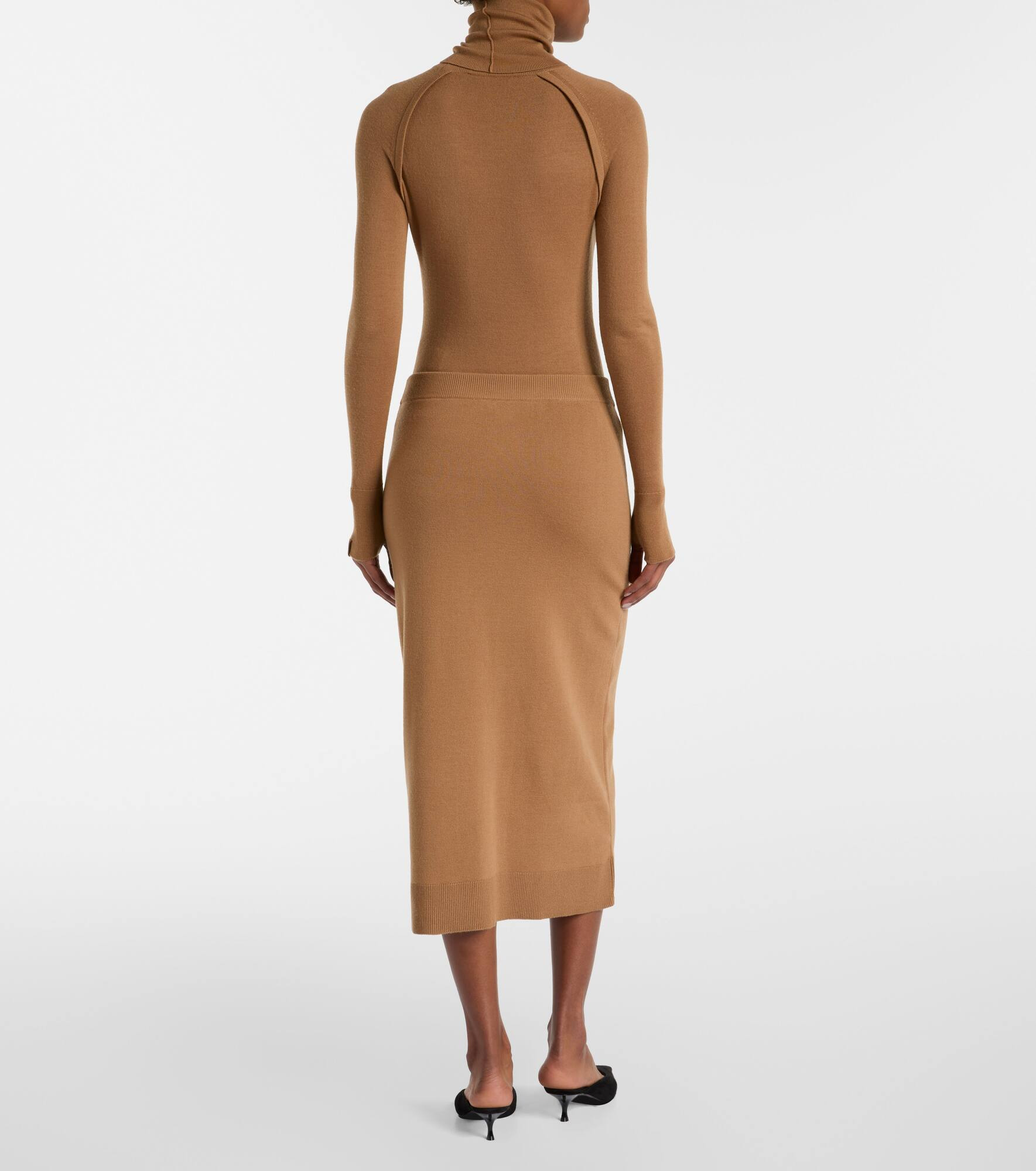 Wool-blend midi skirt - 3