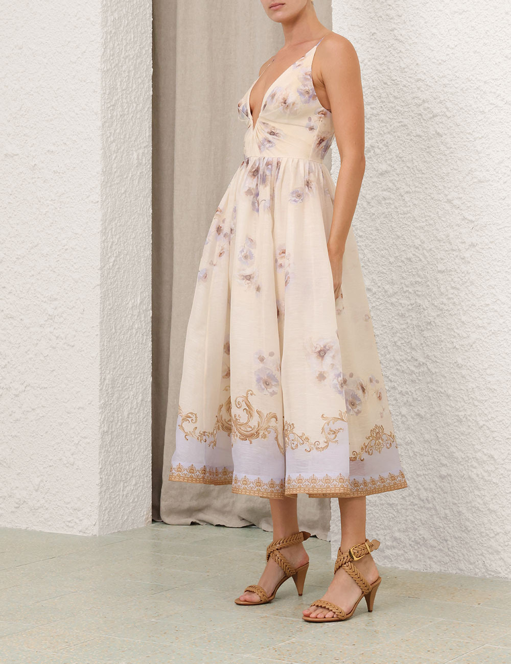 HYPNOTIC V NECK MIDI DRESS - 3