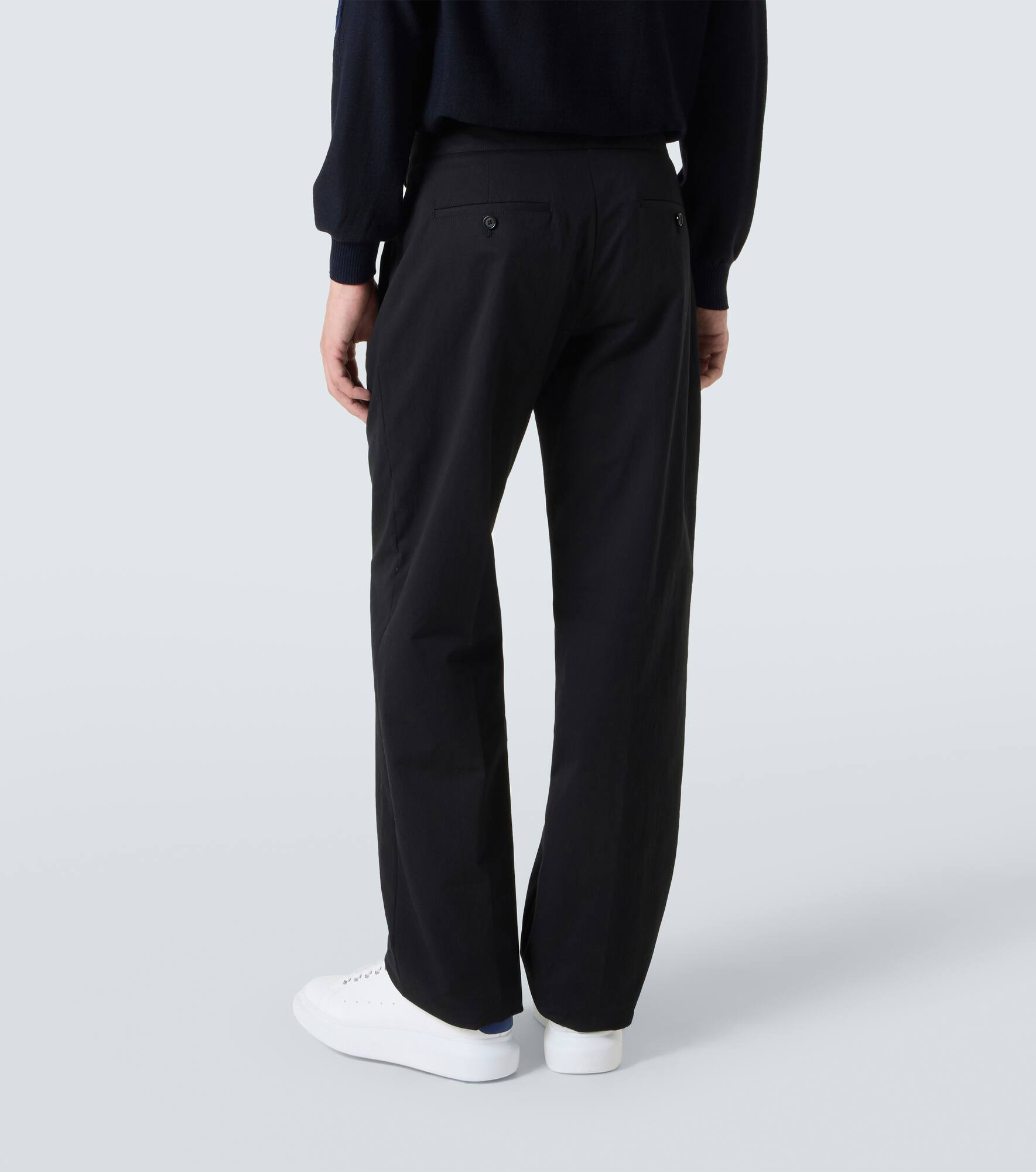 Cotton-blend straight pants - 4