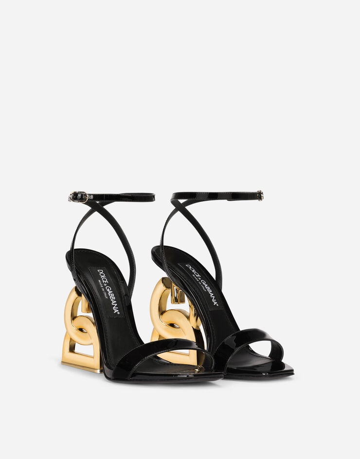 Patent leather sandals with 3.5 heel - 2