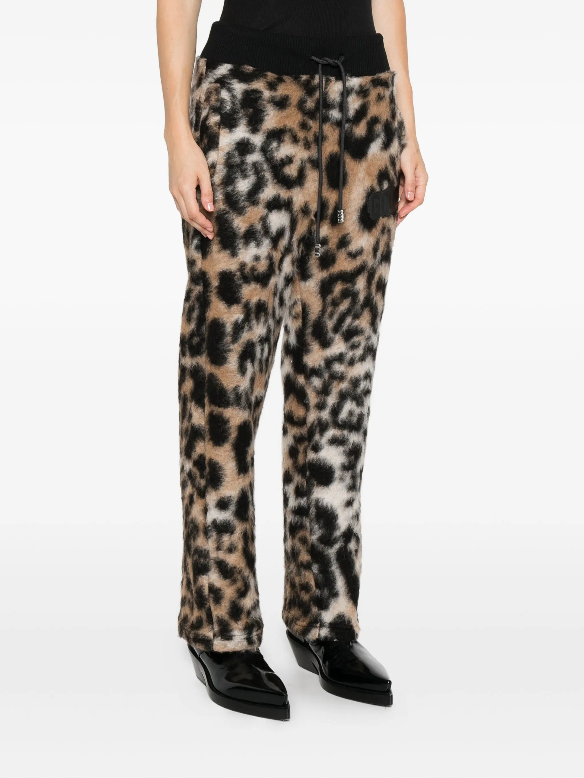 Gcds Leopard-print Drawstring-waist Pants - 3