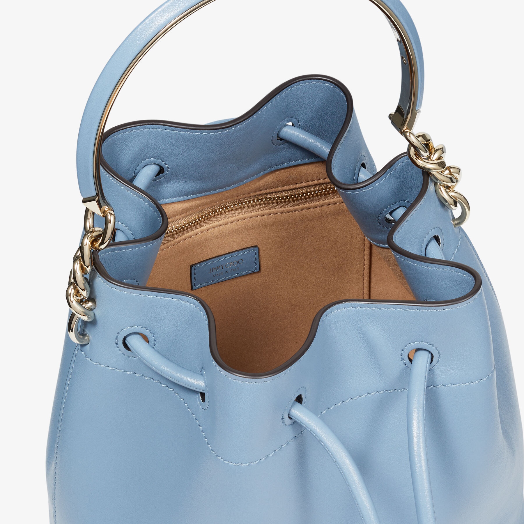 Black Soft Shiny Calf Leather Bucket Bag, BON BON BUCKET/S, Summer 2022  collection