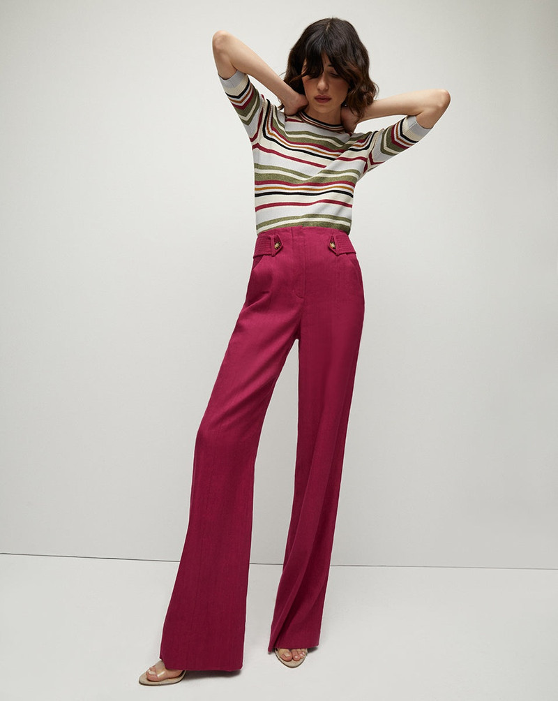 VERONICA BEARD SUNNY TWILL-LINEN PANT outlook