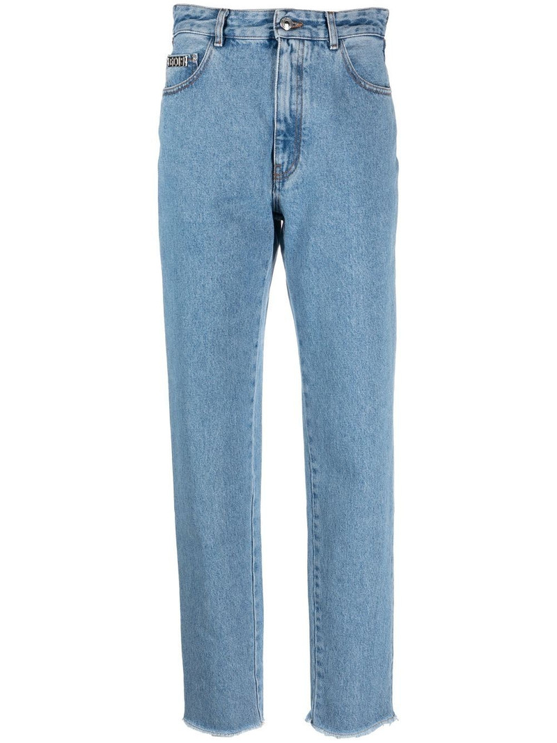 crystal-embellished detail straight jeans 1