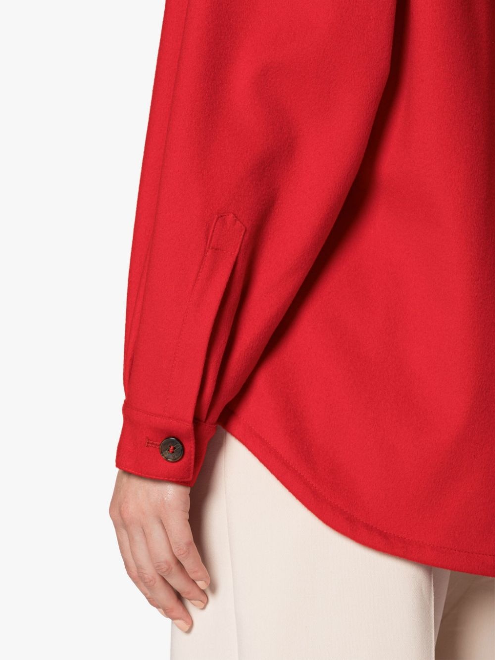 LORRIANE SCARLET COTTON OVERSHIRT JACKET - 5