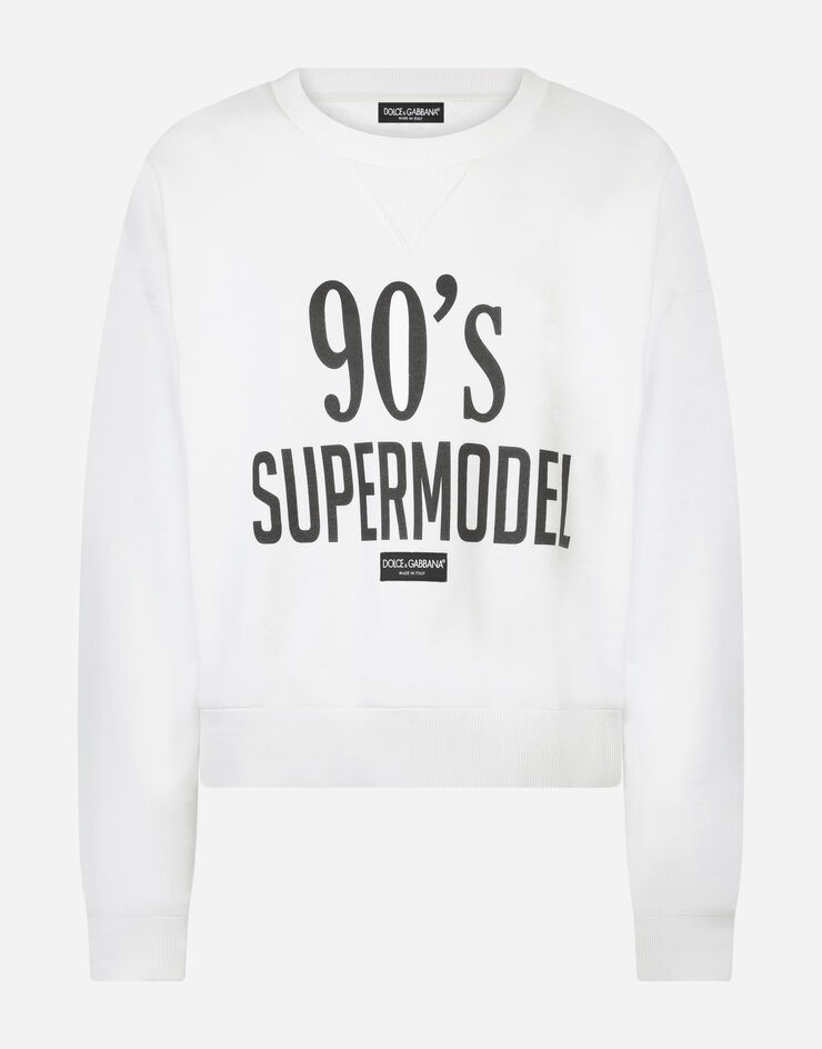 Jersey sweatshirt with 90’s supermodel print - 3