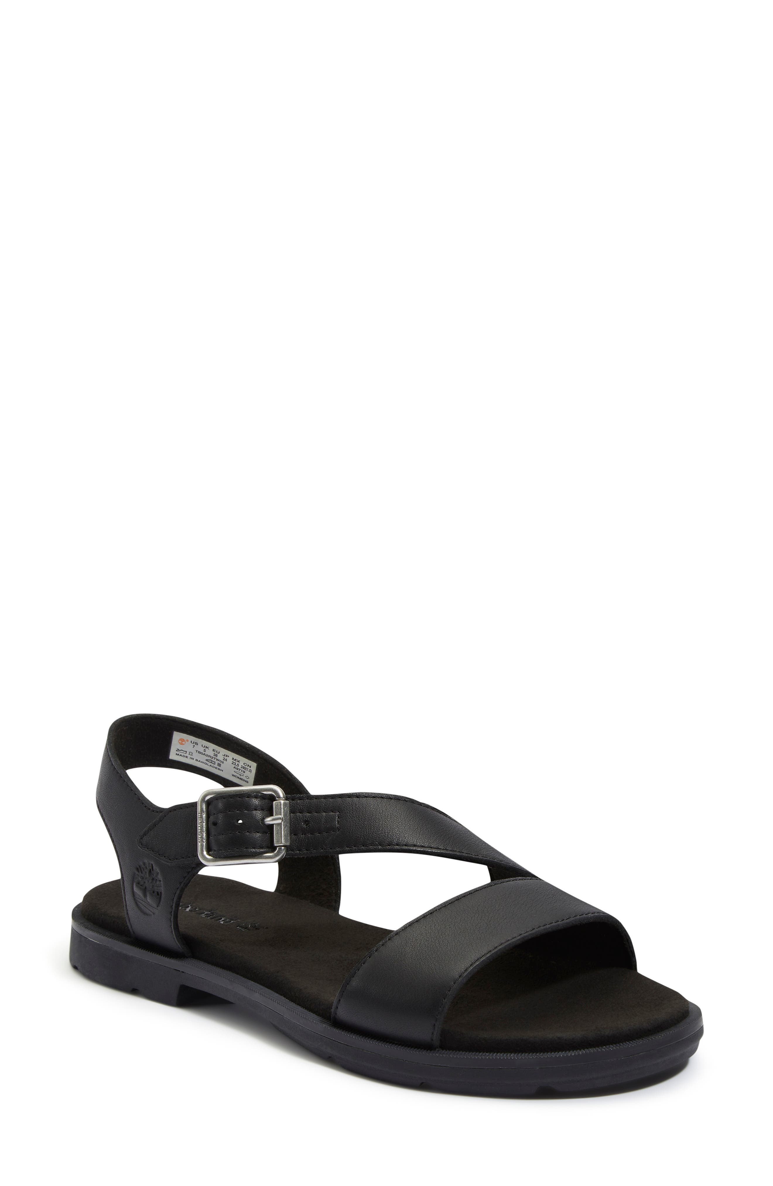 Timberland Calista Bay Sandal in Black Full Grain at Nordstrom - 1