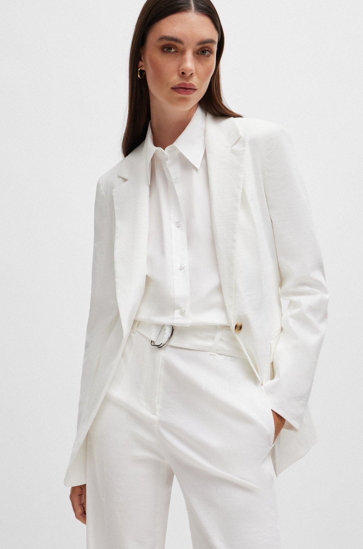 RELAXED-FIT TROUSERS IN A LINEN BLEND - 5