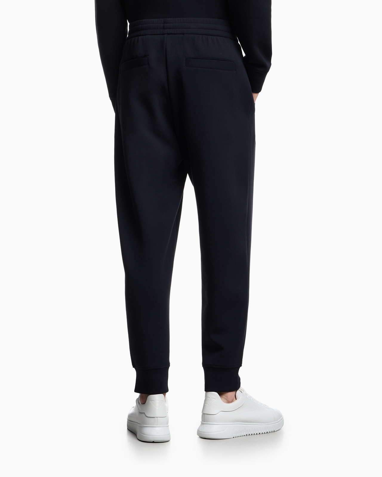 Double-jersey joggers with embossed embroidered EA logo - 3