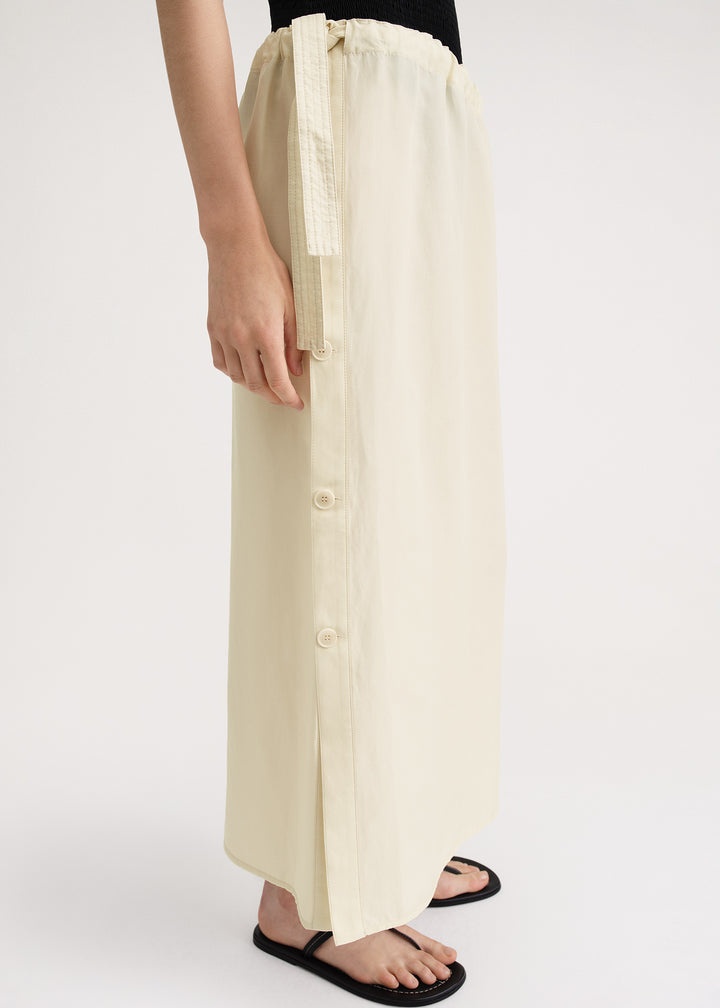 Side button drawstring skirt vanilla - 5