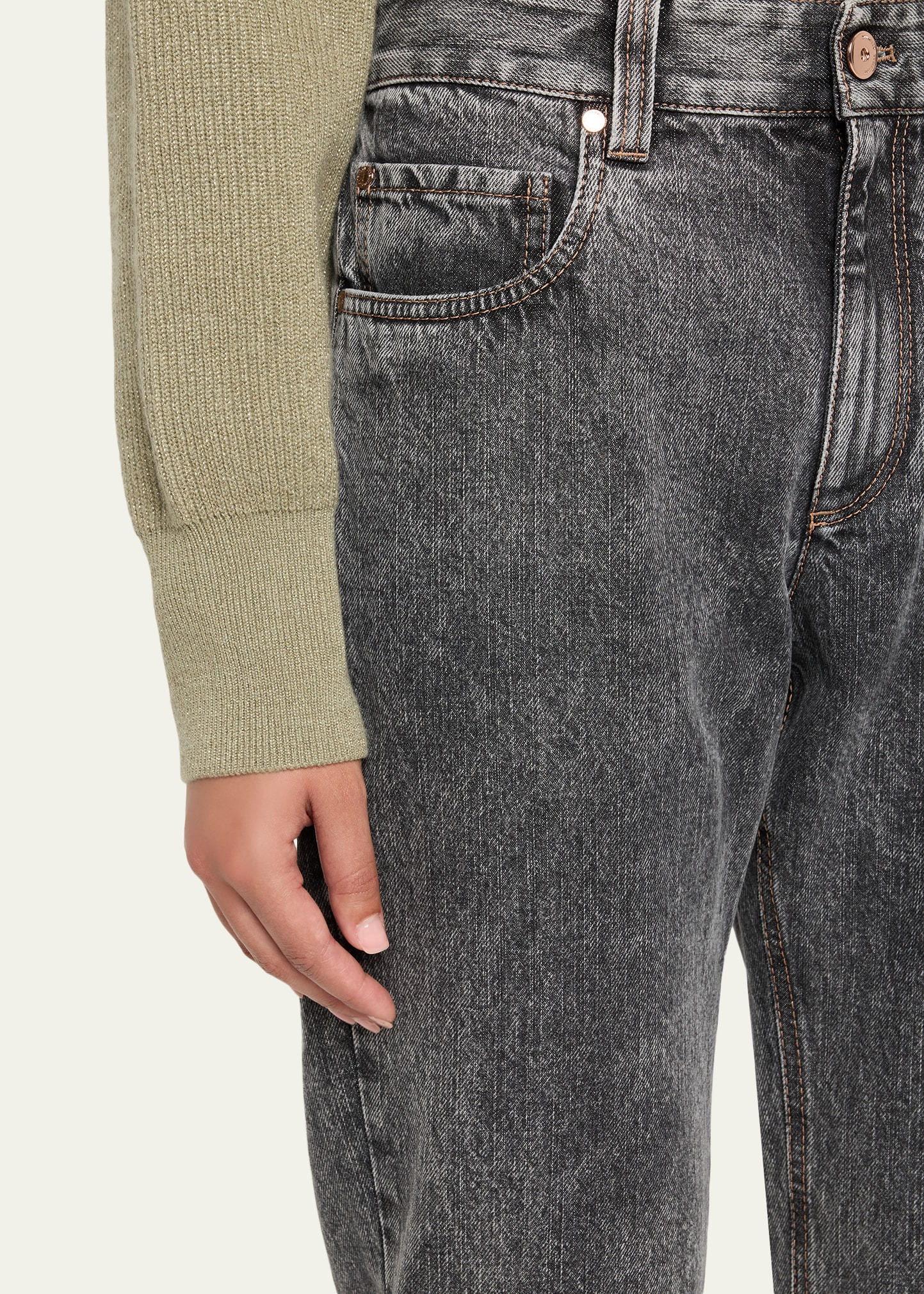 Acid-Wash Straight-Leg Ankle Boyfriend Jeans - 5