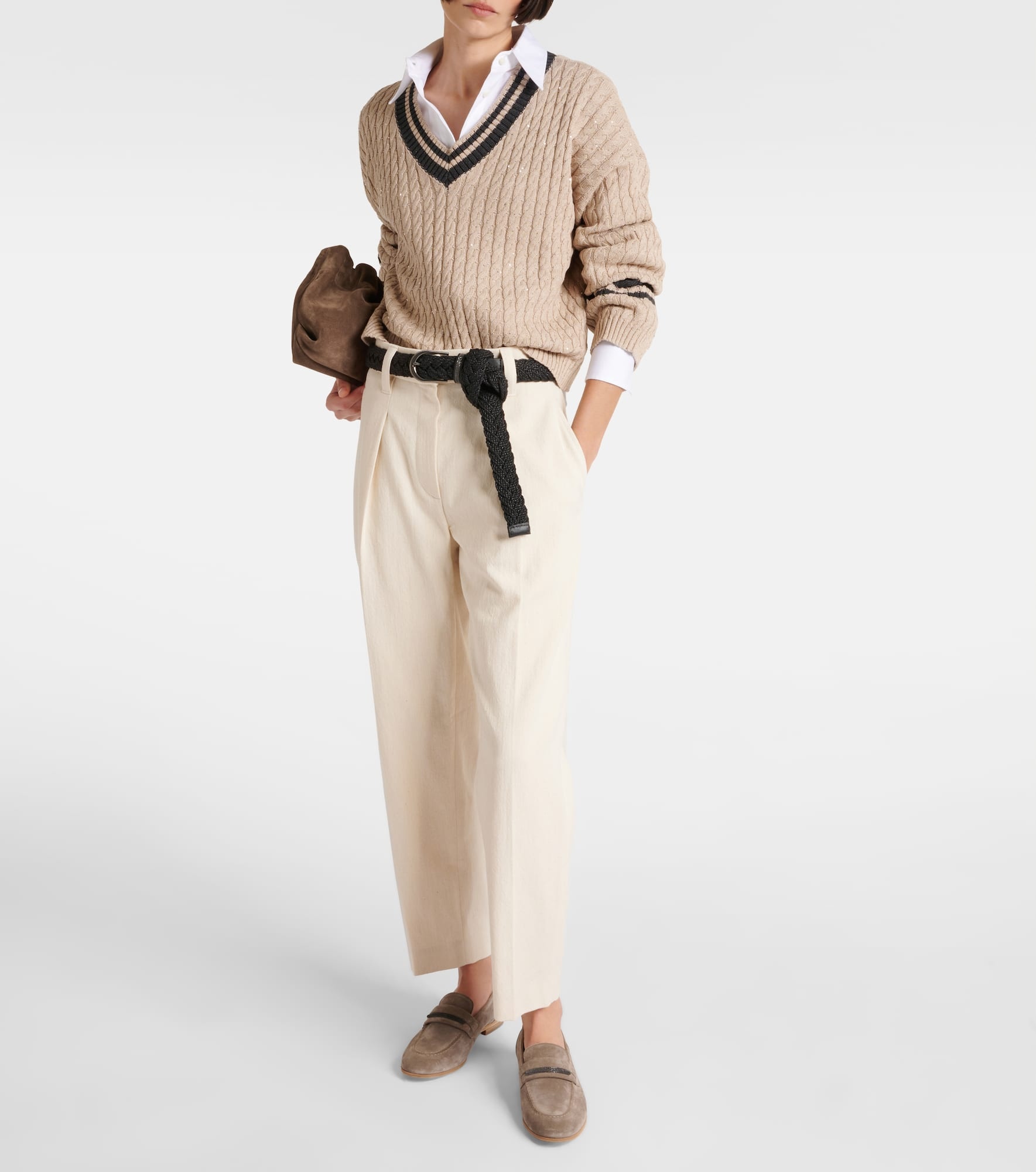 Gabardine high-rise straight pants - 2