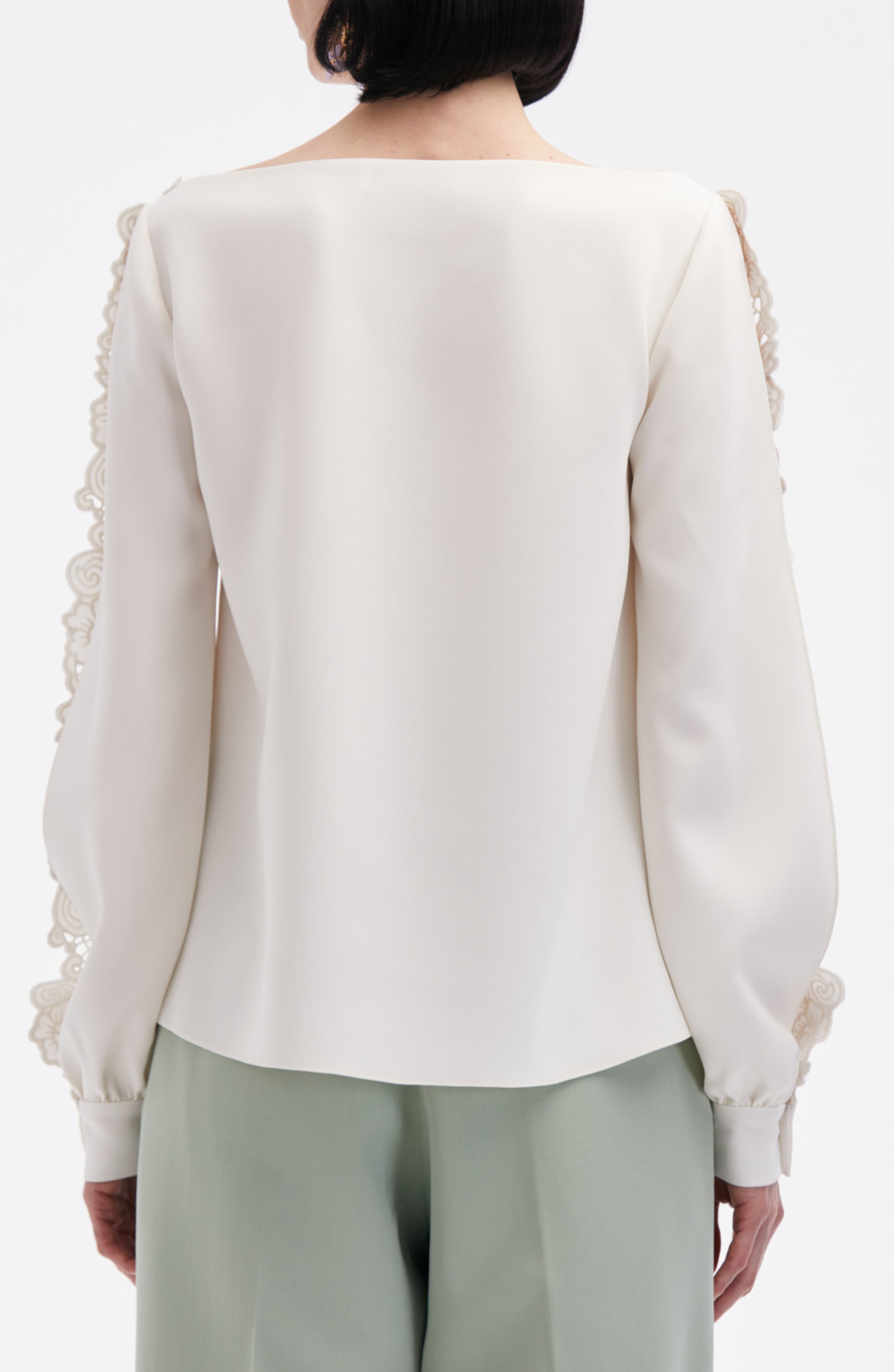 Broderie Anglaise Long Sleeve Top - 2