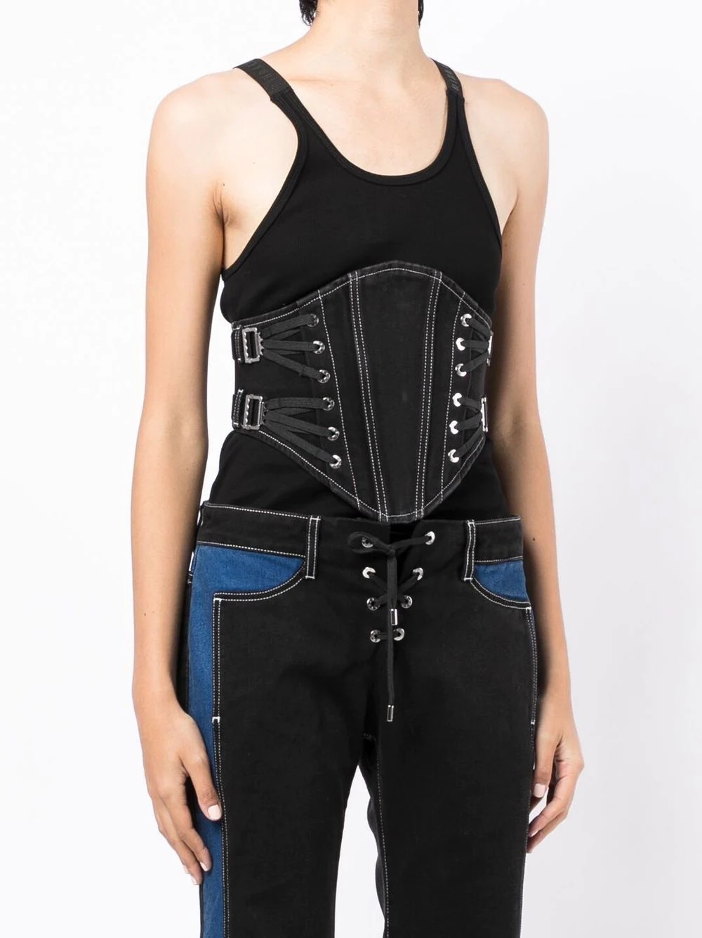 strapless denim corset - 4