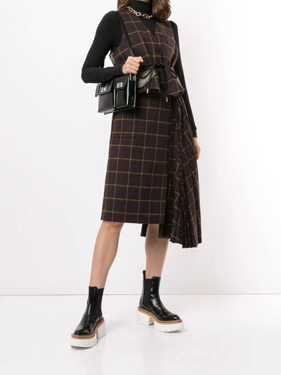 sacai plaid print waistcoat outlook