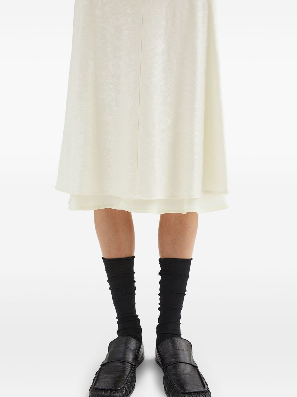 floral-jacquard midi skirt - 5