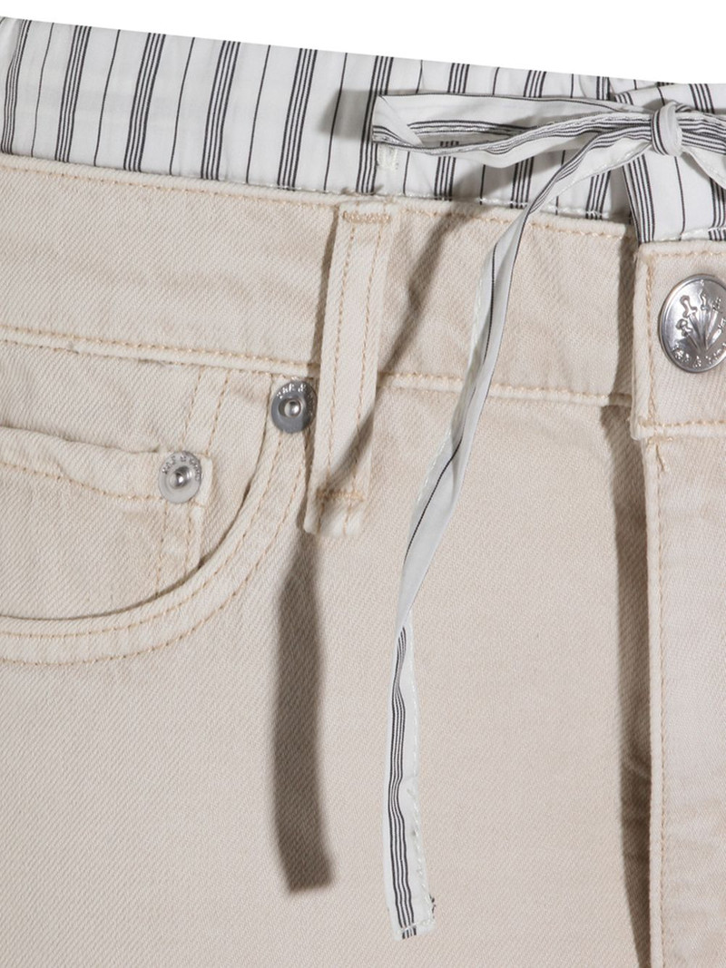 striped-waist drawstring jeans 3