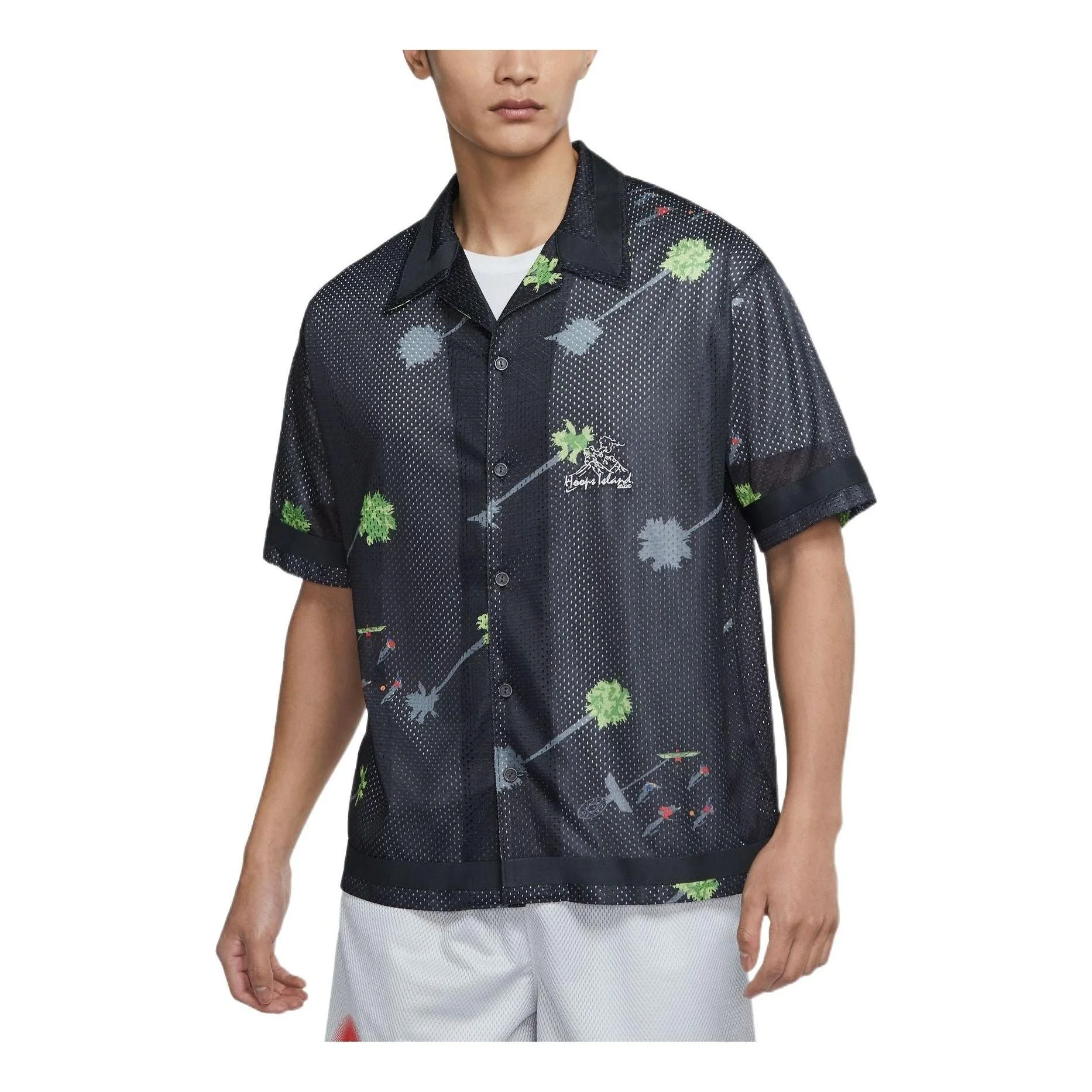 Nike Cartoon Pattern Quick Dry Breathable Loose Basketball Short Sleeve Shirt Black DM8783-010 - 1