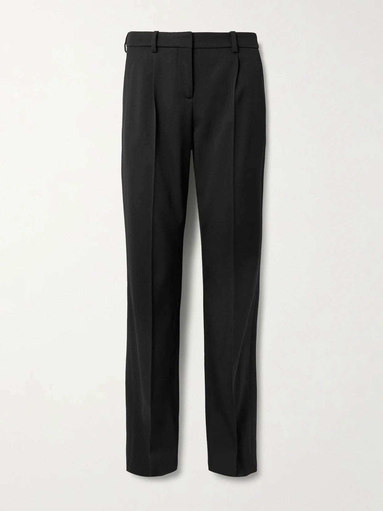Pleated Stretch-wool Straight-leg Pants - 1