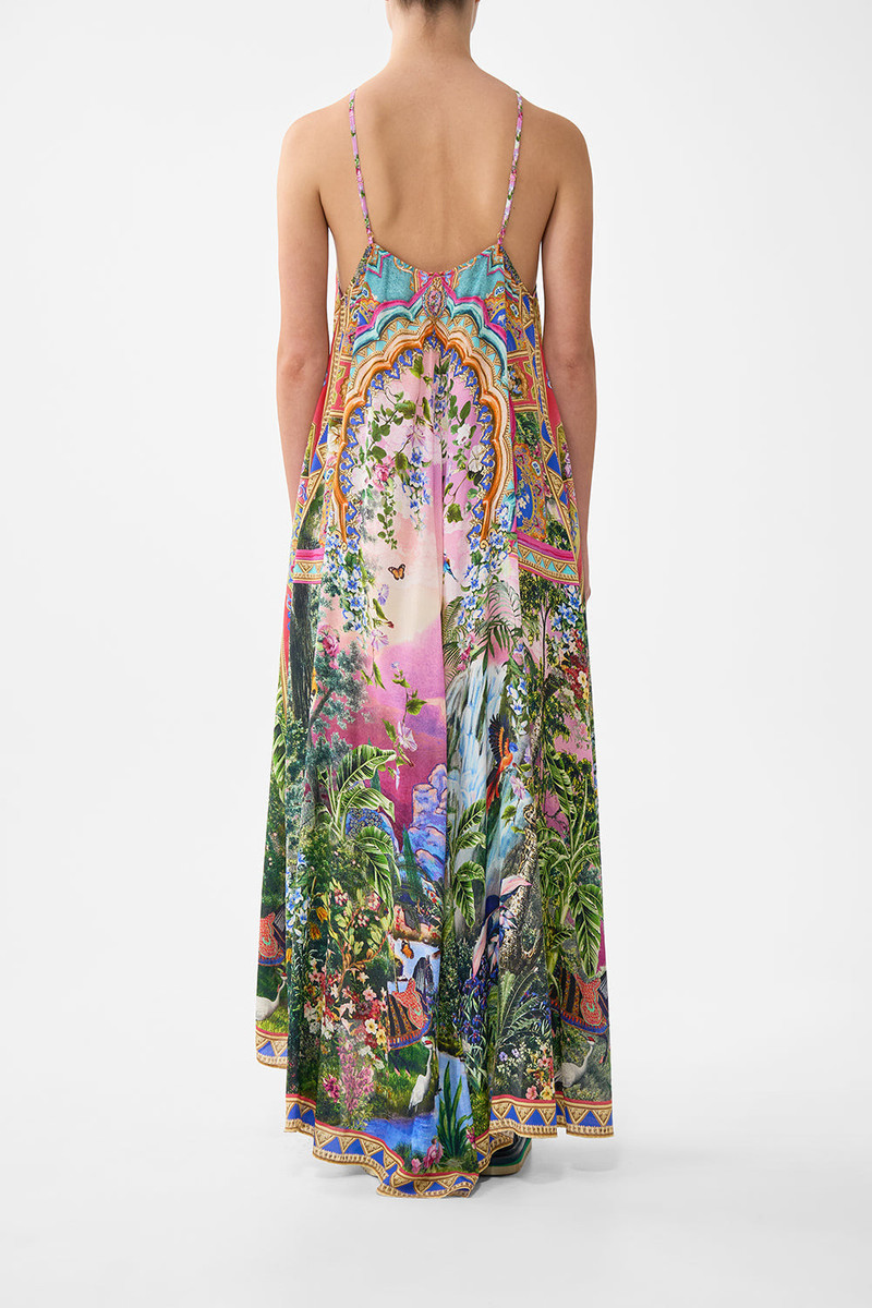 CAMILLA GATHER NECK HARDWARE MAXI DRESS outlook
