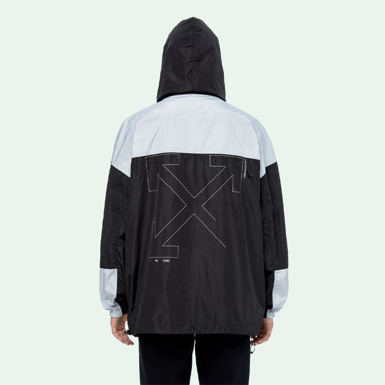 Off-White Mens Black White Splicing Jacket OMEA169E19E060031091 - 3