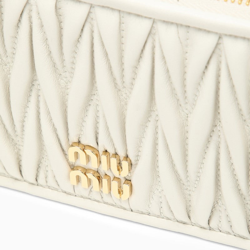 Miu Miu Pouch In White Matelassé Nappa Leather Women - 4