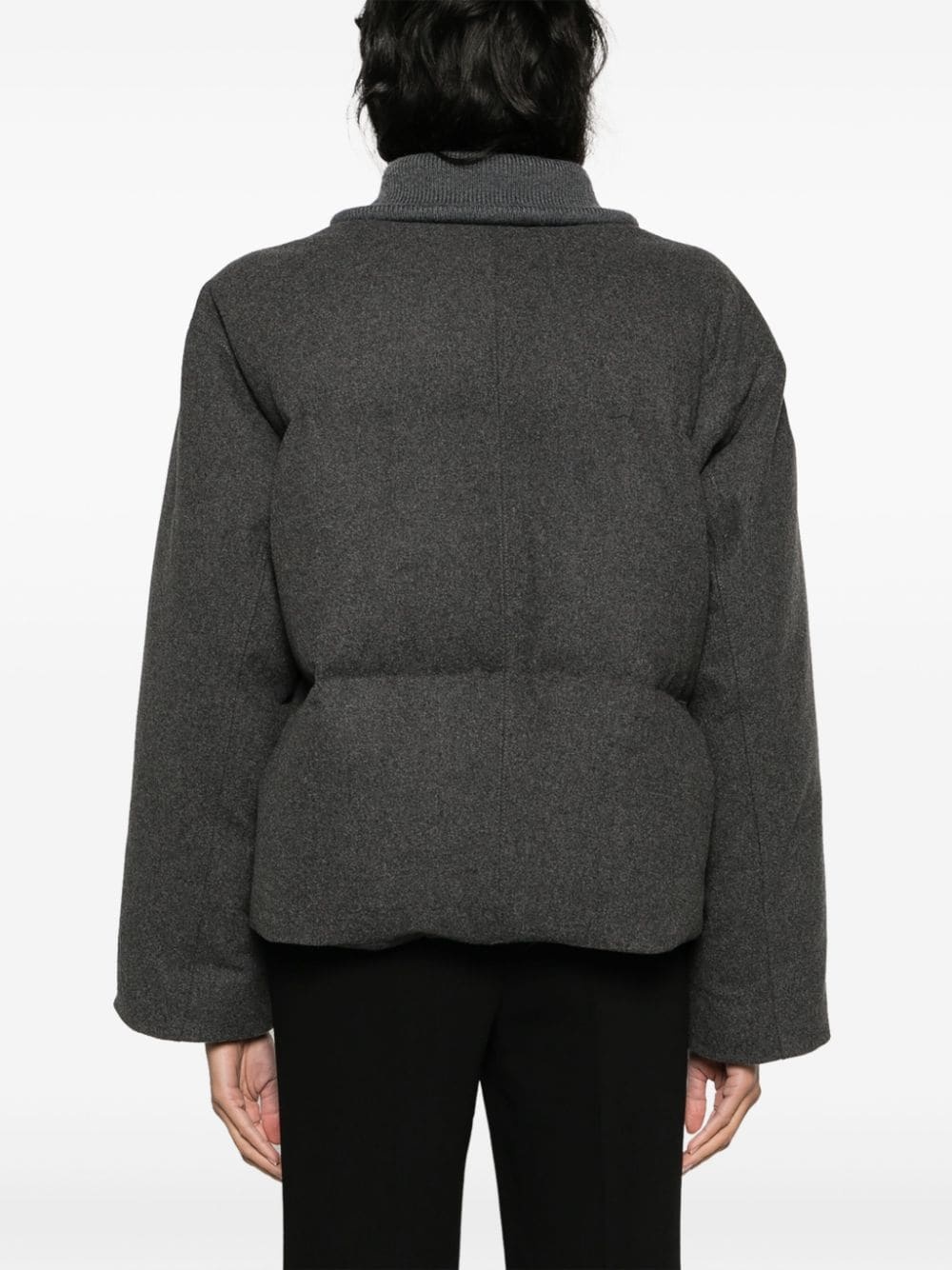 felted zip-up padded jacket - 4