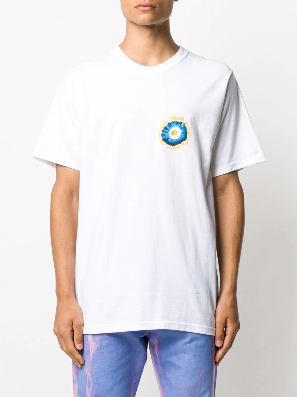 Cosmos-print cotton T-shirt - 4