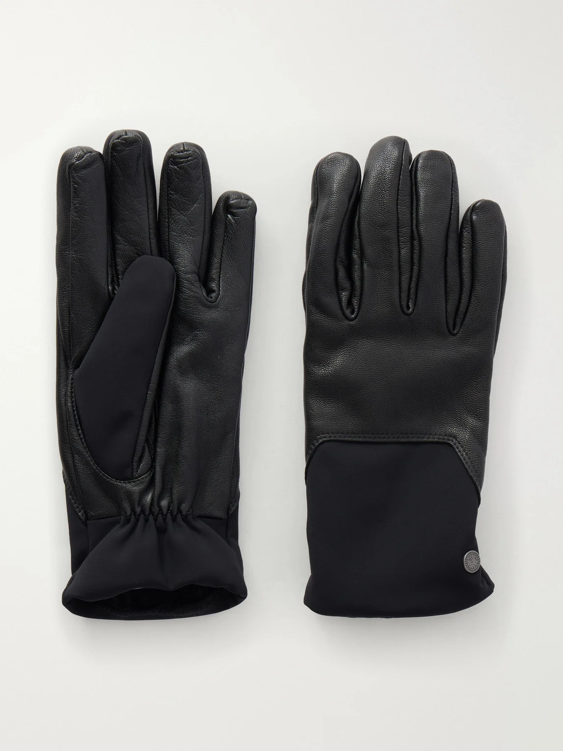 Mixed Media Shell-Trimmed Leather Gloves - 1