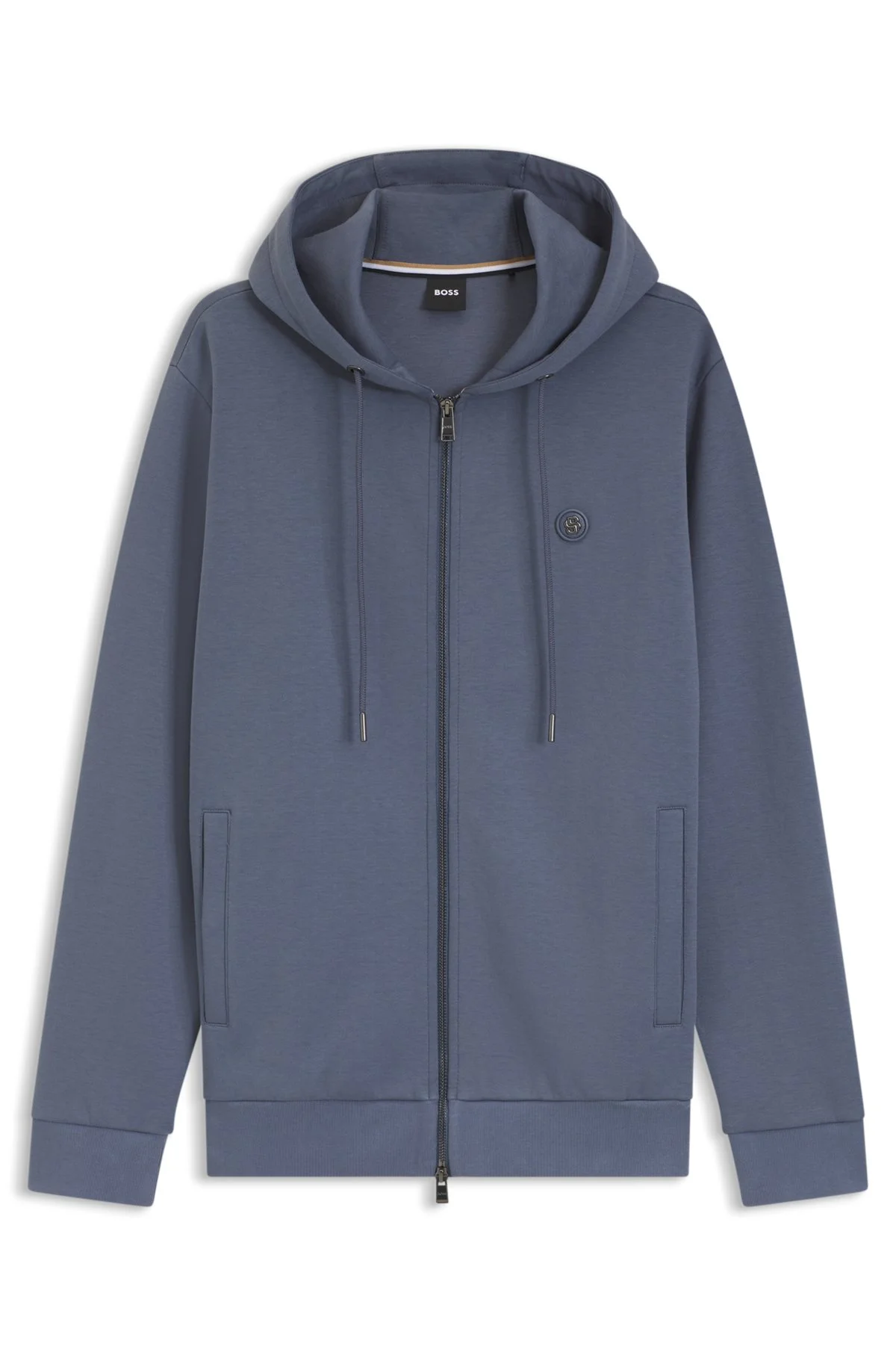 COTTON-BLEND ZIP-UP HOODIE WITH DOUBLE B MONOGRAM - 1