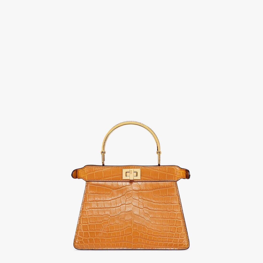 Iconic Peekaboo ISeeU bag in an ideal, compact size. Made of exquisite, brown crocodile leather and  - 3