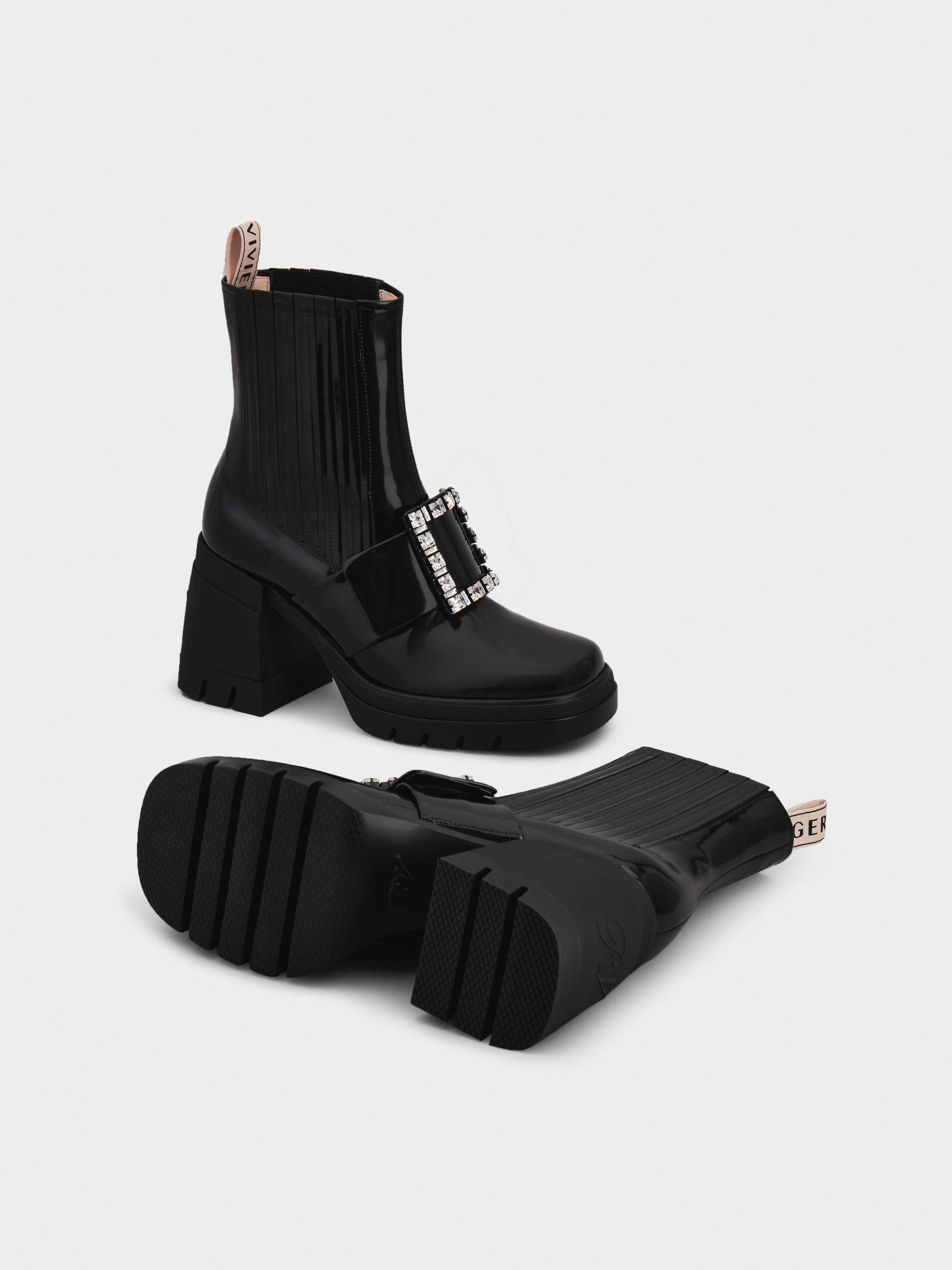 Viv' Rangers Strass Buckle Booties in Patent Leather - 6