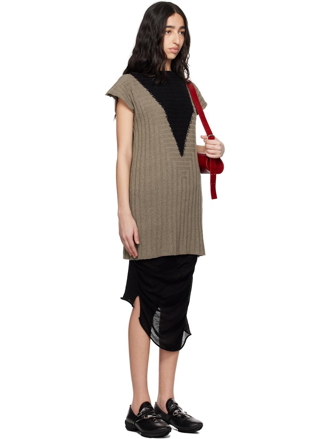 Brown & Black Dakota Vest Minidress - 2