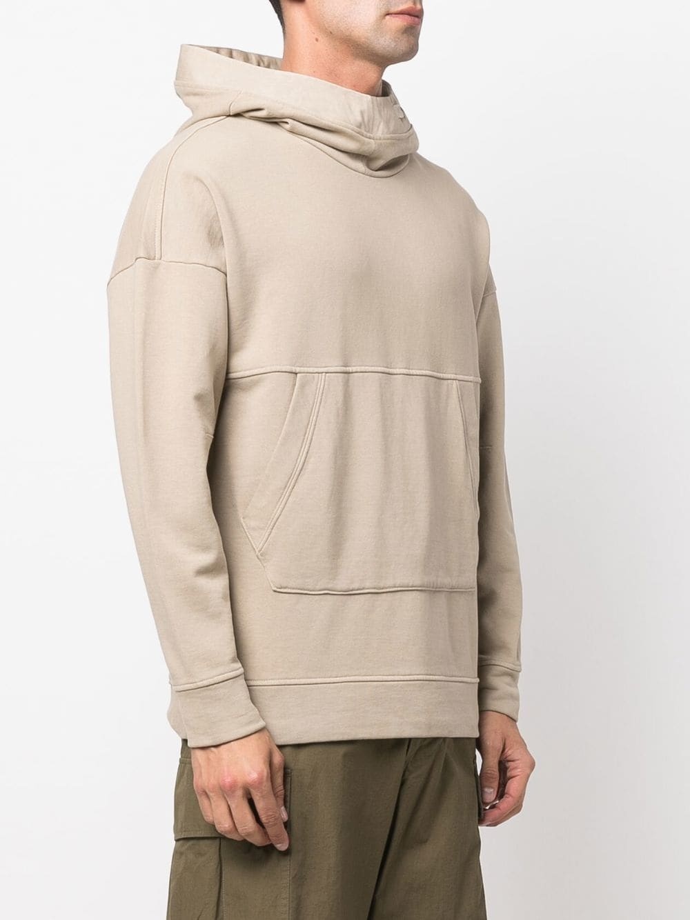 funnel-neck cotton hoodie - 3