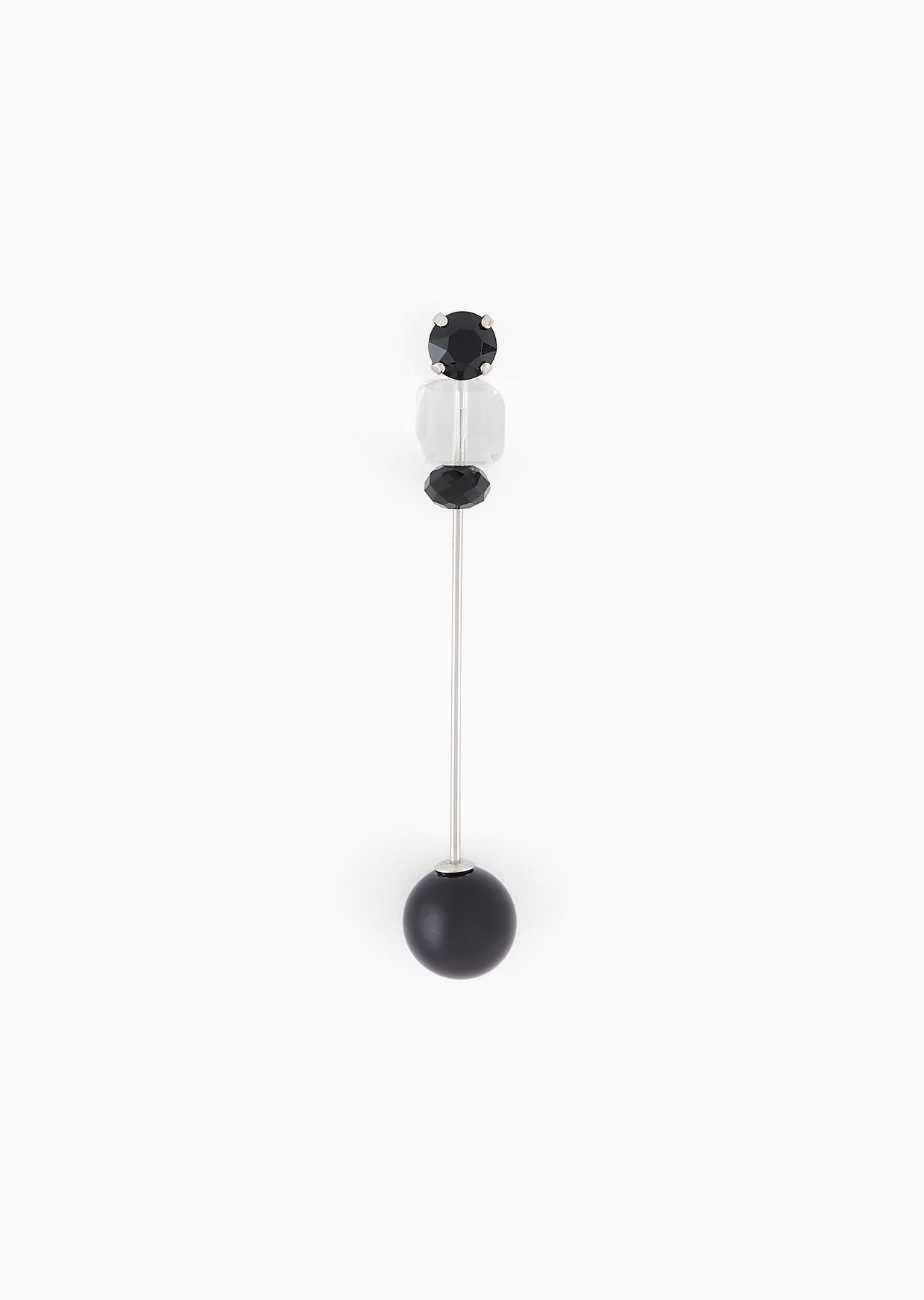 Oversized brooch with spheres and rhinestones 1