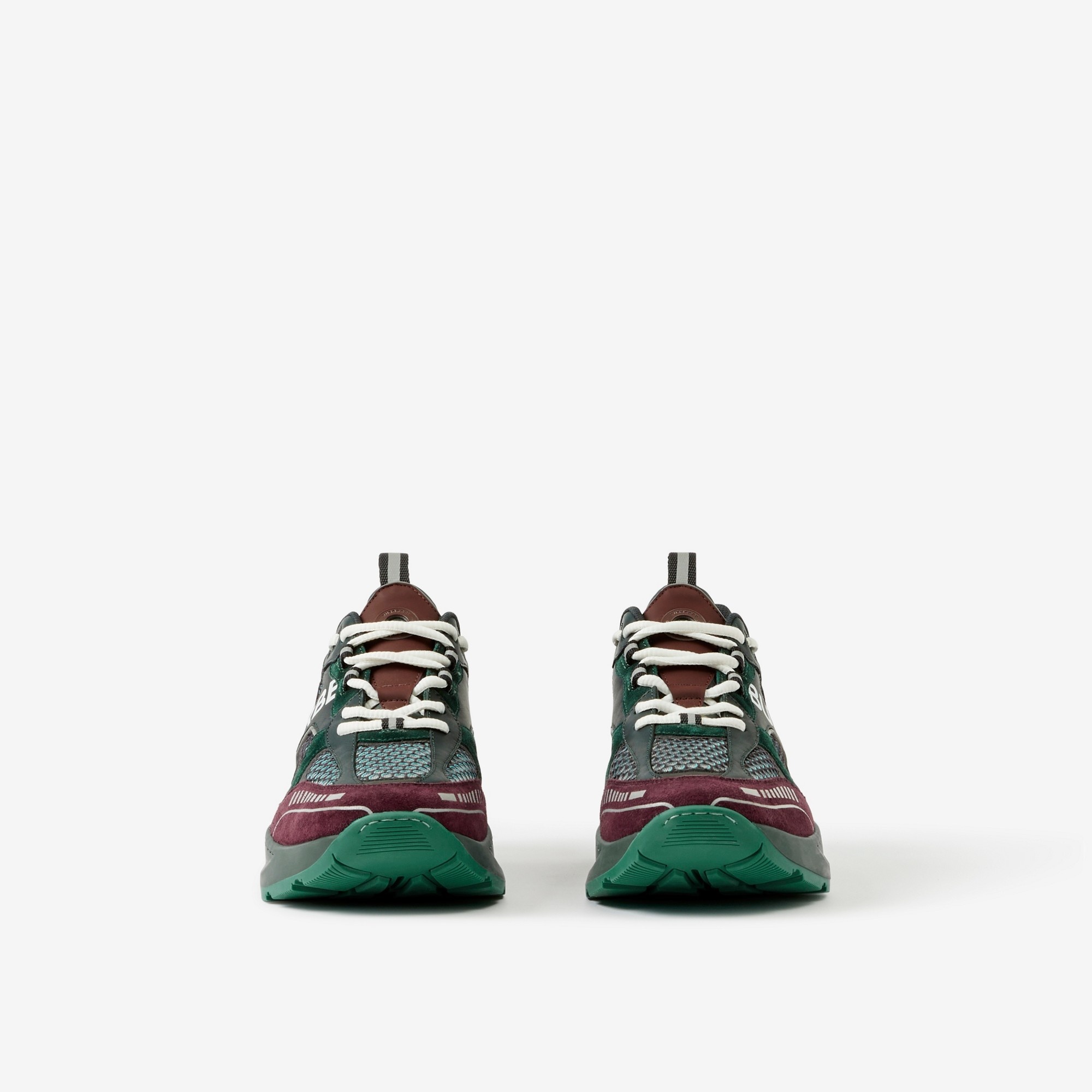 Logo Print Leather, Suede and Mesh Sneakers - 2