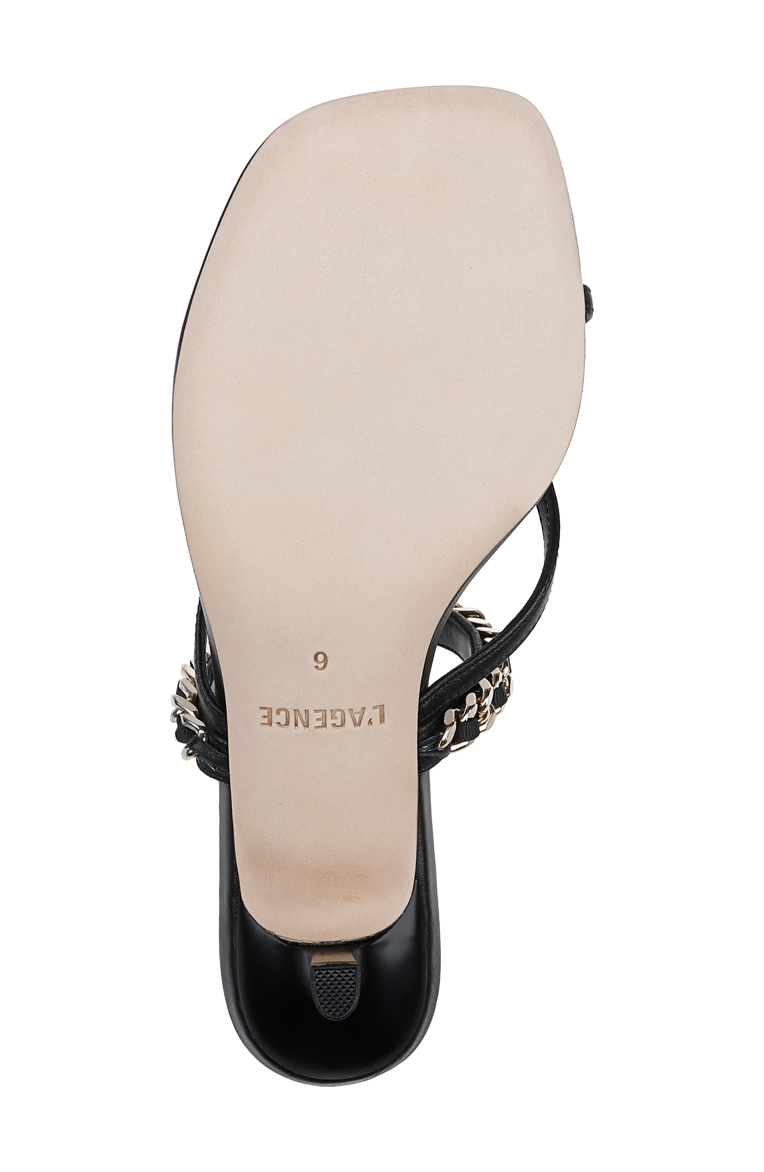 L'AGENCE Georgette Kitten Heel Slide Sandal in Black Leather at Nordstrom - 6