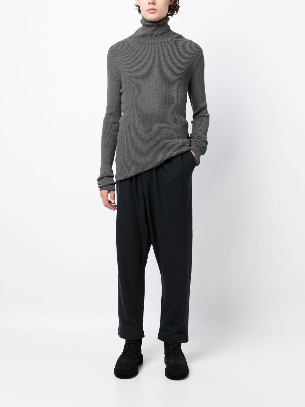 pleated drop-crotch trousers - 2