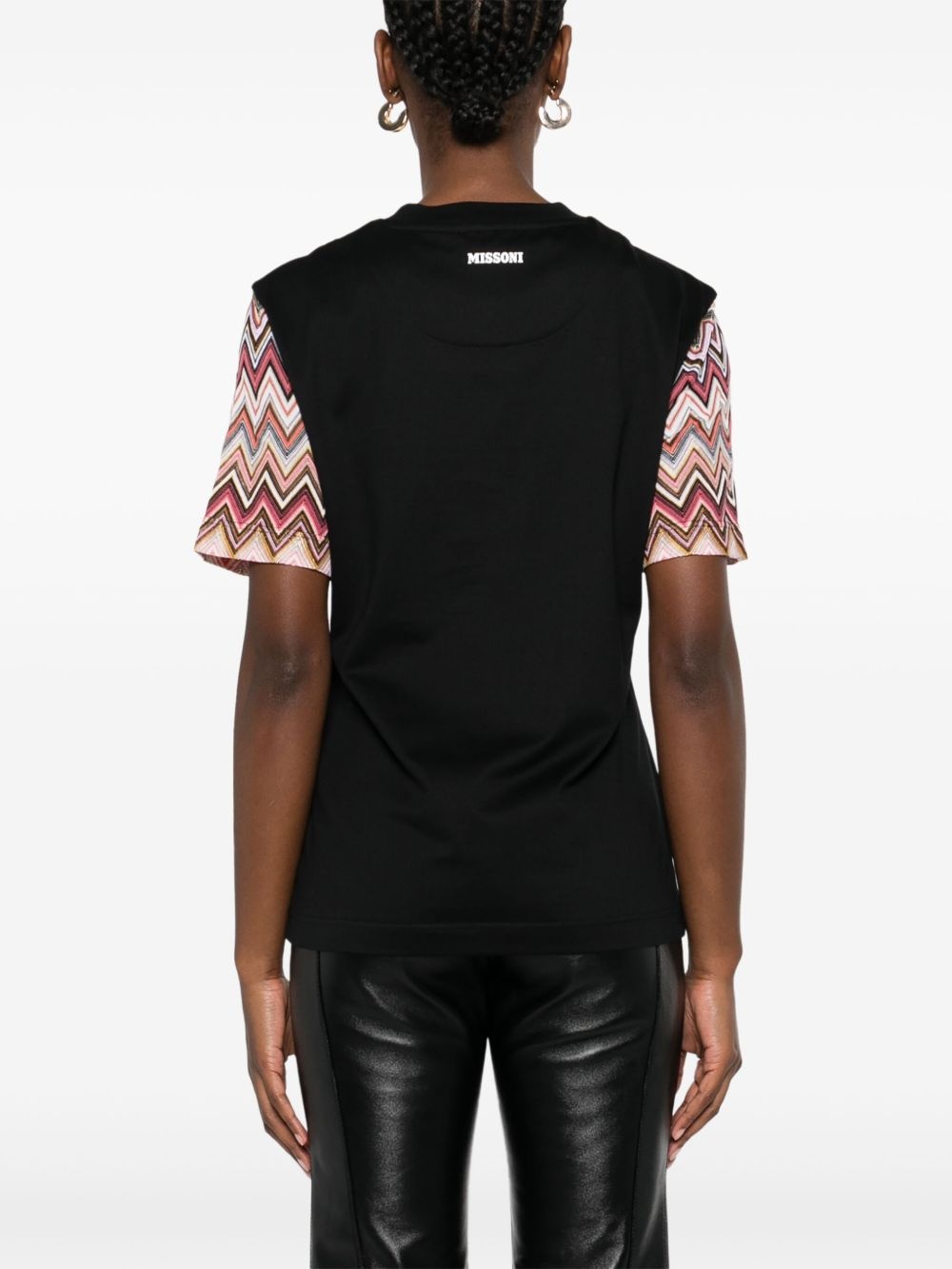 crew-neck zigzag-knit T-shirt - 4