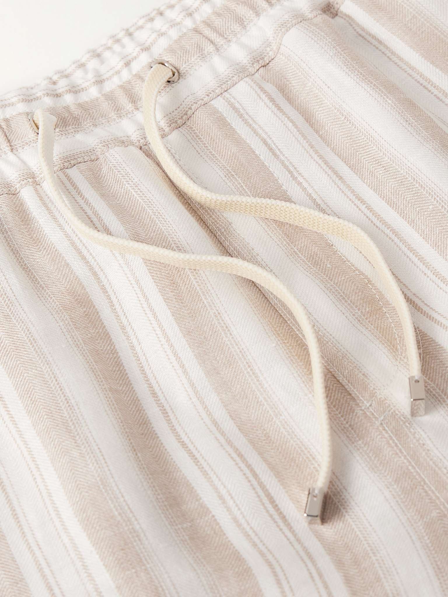 Bermuda Bay Straight-Leg Striped Linen Drawstring Shorts - 4