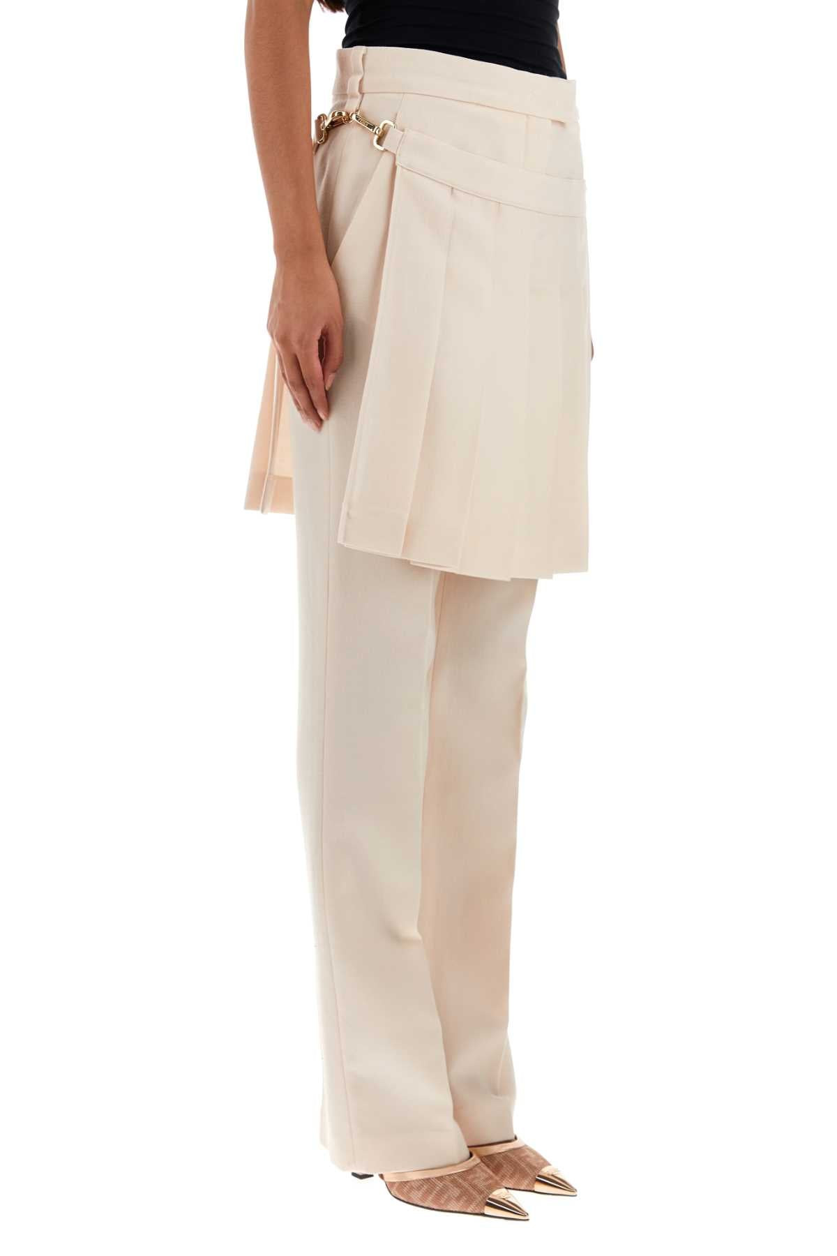 Fendi Women Ivory Wool Pant - 3