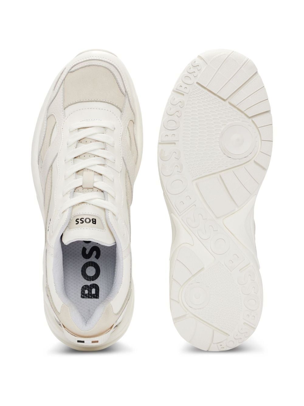 logo-print leather sneakers - 4