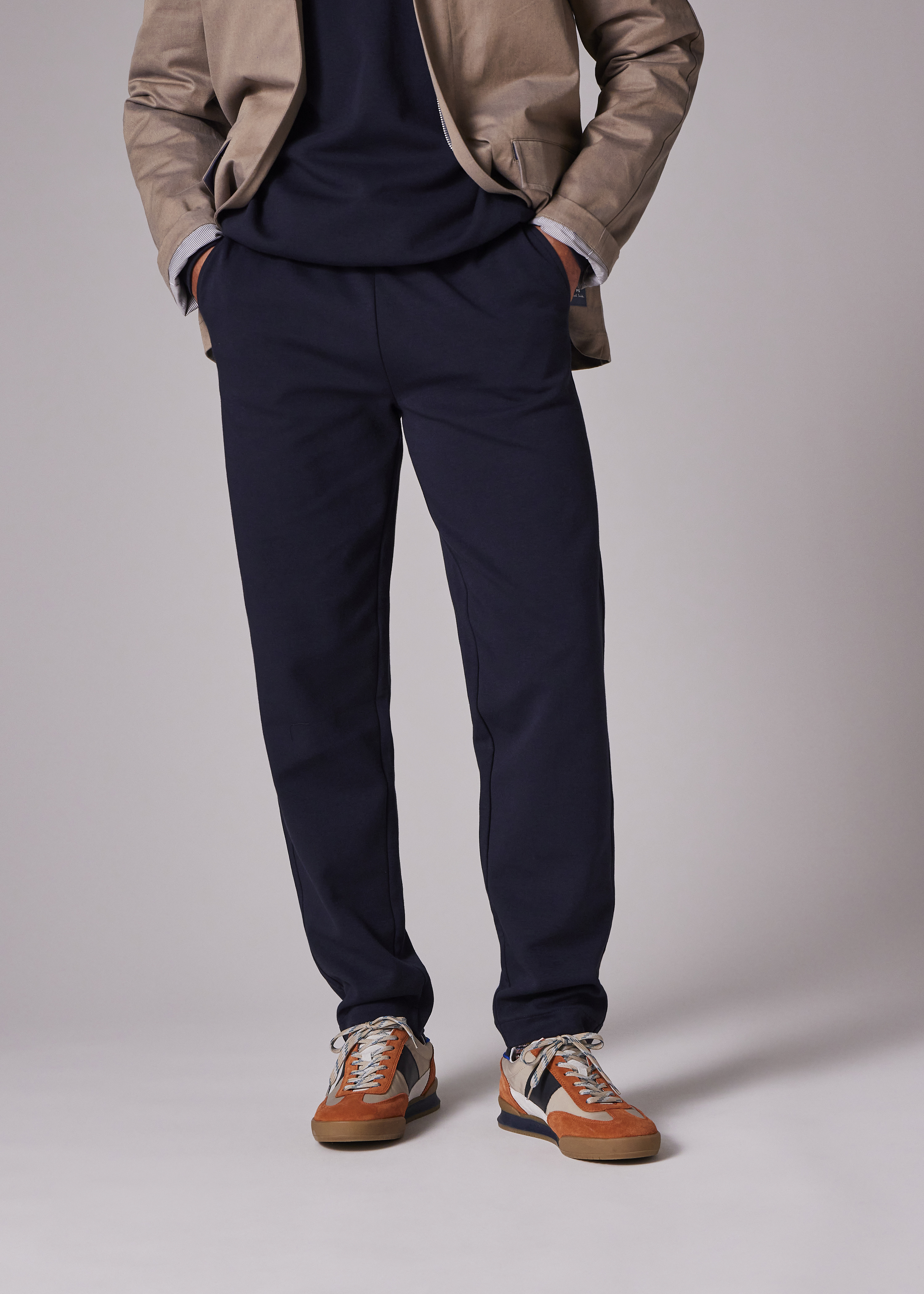 Navy Double Face Cotton-Blend Sweatpants - 5