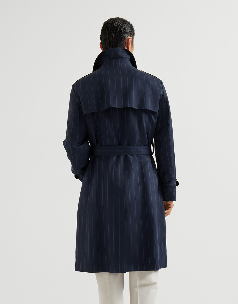 Virgin wool and linen chalk stripe trench 3